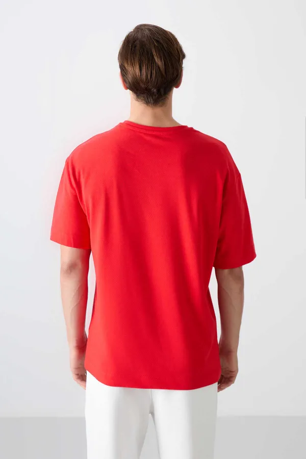 Tommylife Toptan O Yaka Oversize Baskılı Erkek T-Shirt 88334 Fiesta