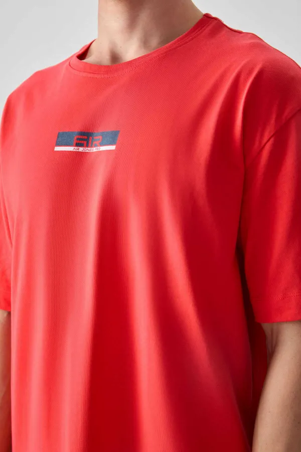 Tommylife Wholesale Crew Neck Oversize Printed Men's T-Shirt 88359 Fiesta