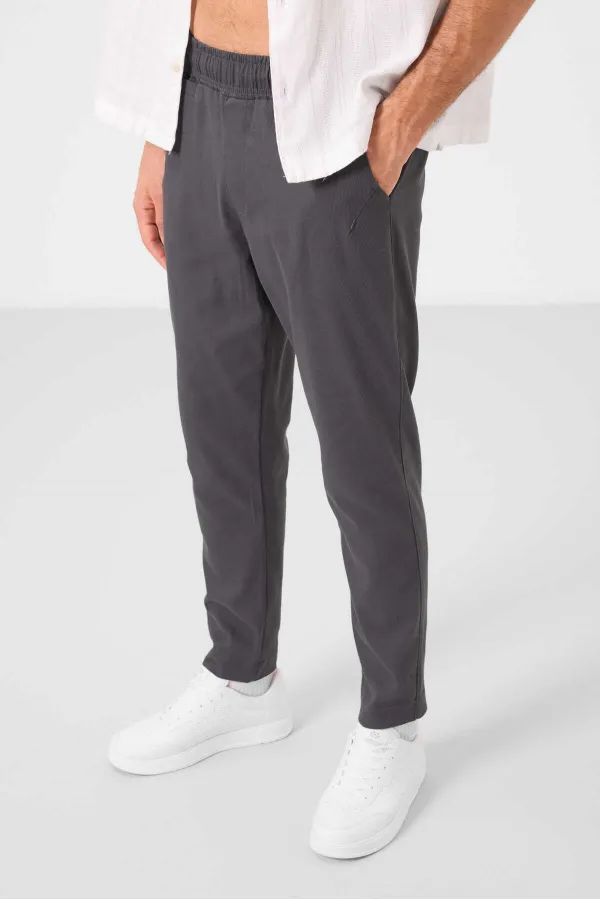 Pantalon chino extensible léger, coupe standard, tissé, Tommylife Wholesale, pour homme, référence 82177, couleur anthracite