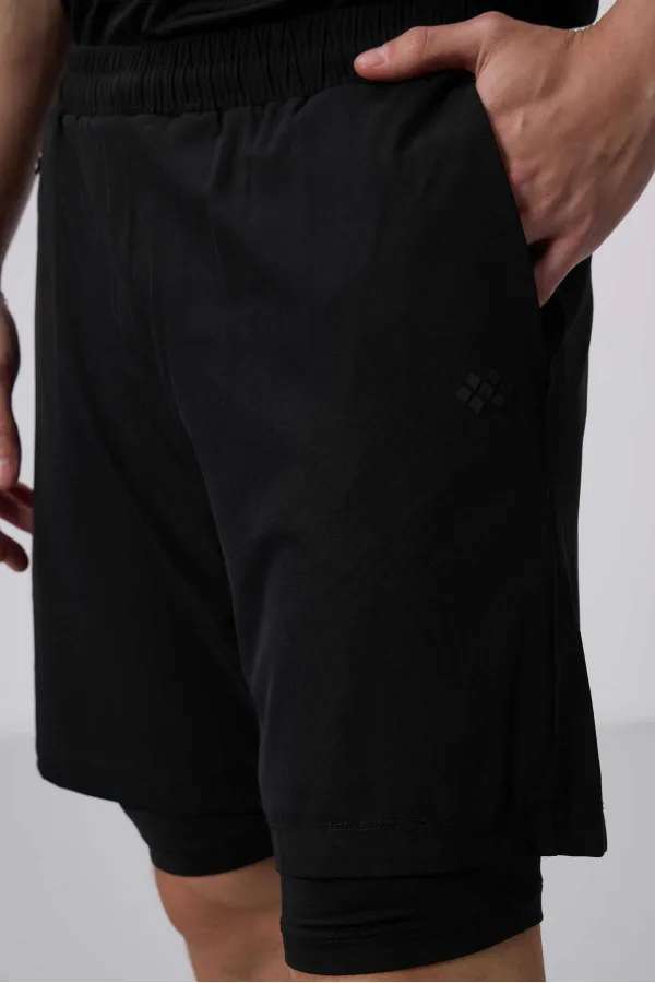 Collants et shorts Tommylife en polyester à motif standard pour homme, vente en gros, 81287, noir