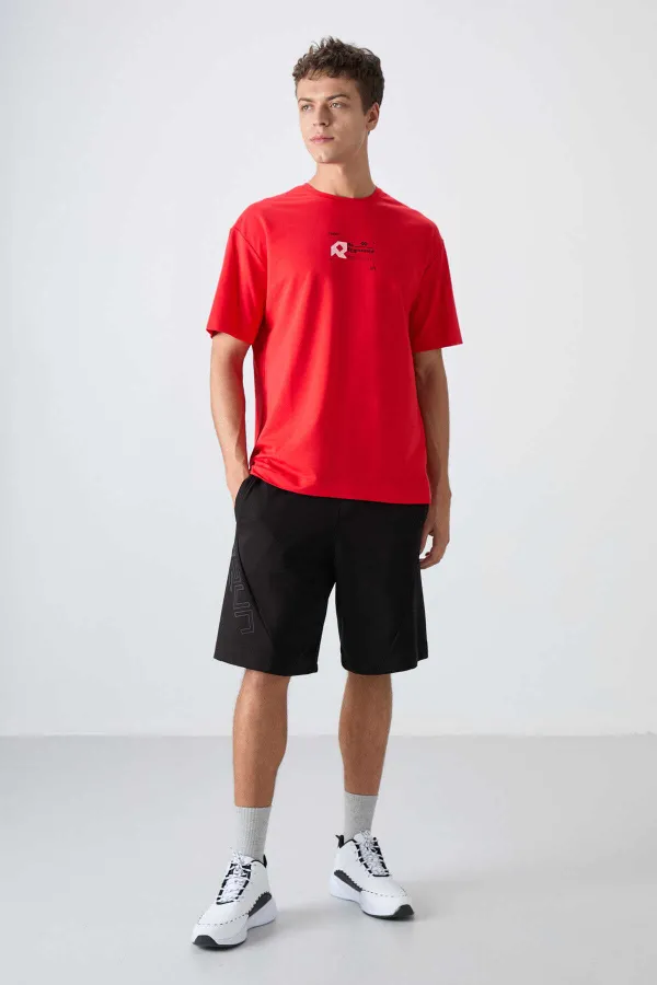 Tommylife Wholesale Crew Neck Oversize Printed Men's T-Shirt 88350 Fiesta