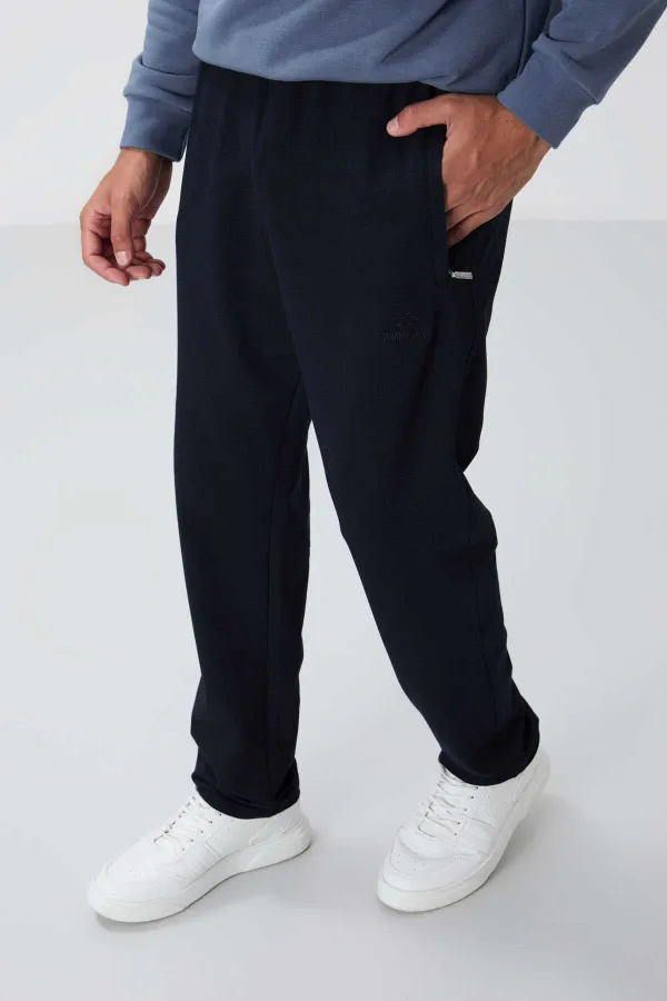 Tommylife Toptan Dar Kalıp Klasik Paça Erkek Eşofman Alt 84669 Lacivert