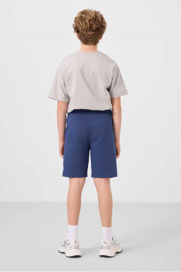 Tommylife Toptan Pamuklu Oversize Fit Dokuma Hafif Esnek Chino Erkek Çocuk Şort Takım 11277 Taş-Parlament