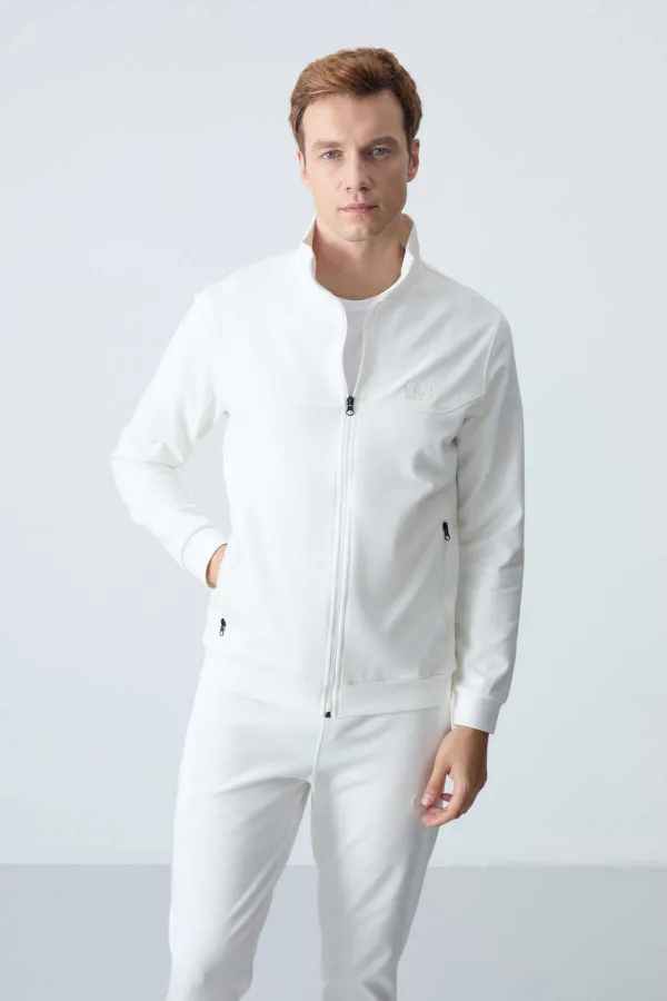 Tommylife Toptan Hugo Rahat Kalıp Jogger Erkek Eşofman Takım 85198 Ekru