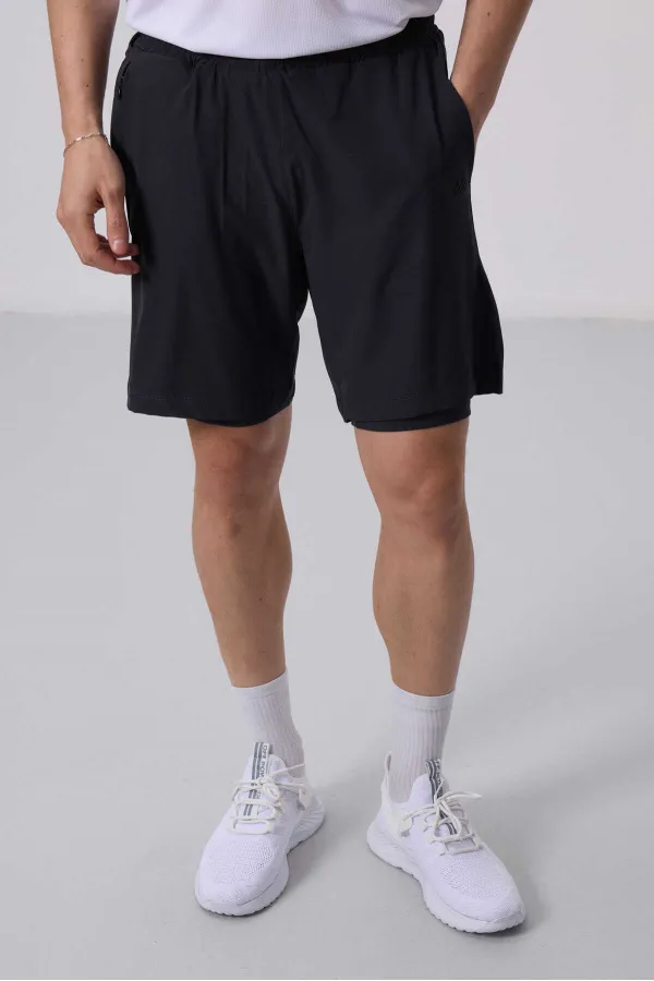 Leggings et shorts Tommylife en polyester coupe standard pour hommes, coloris anthracite, référence 81287.