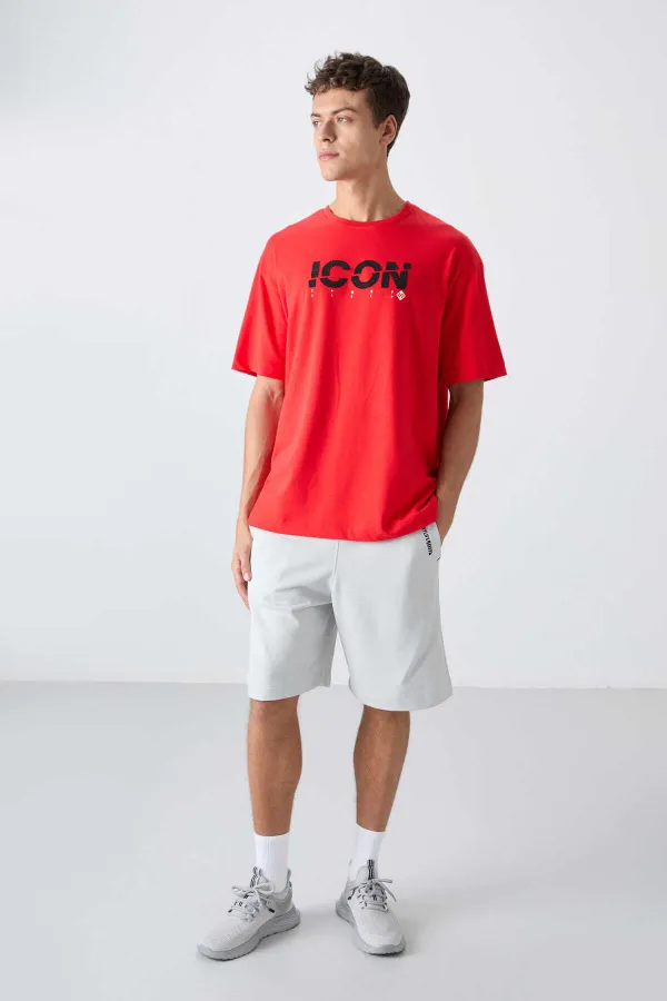 Tommylife Toptan O Yaka Oversize Baskılı Erkek T-Shirt 88331 Fiesta