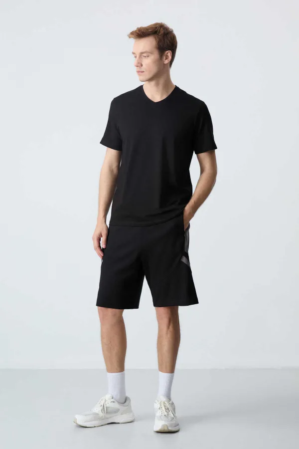 Short basique confort Tommylife pour homme, modèle 81281, noir.