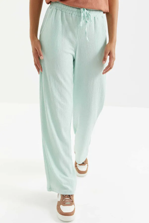 Pantalon de survêtement Tommylife Wholesale Aqua Green Classic Leg à taille élastiquée avec cordon de serrage - 94619