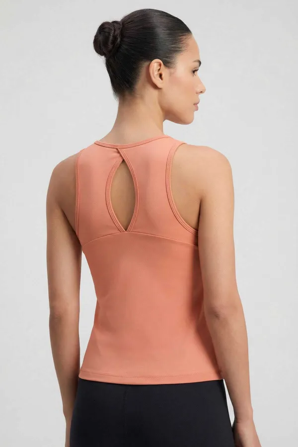 Débardeur de sport Tommylife Wholesale Coral coupe standard pour femme avec détail croisé au dos - 97296