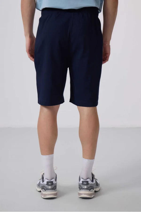 Short chino extensible léger, coupe standard, tissé, Tommylife Wholesale 81290 Bleu marine