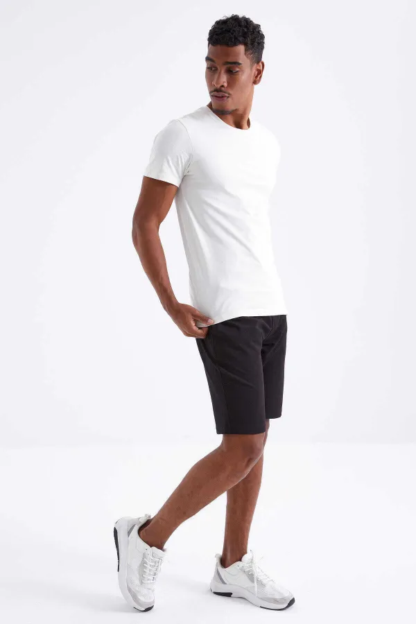 Short basique pour homme Tommylife, noir, à lacets, coupe standard - 81212