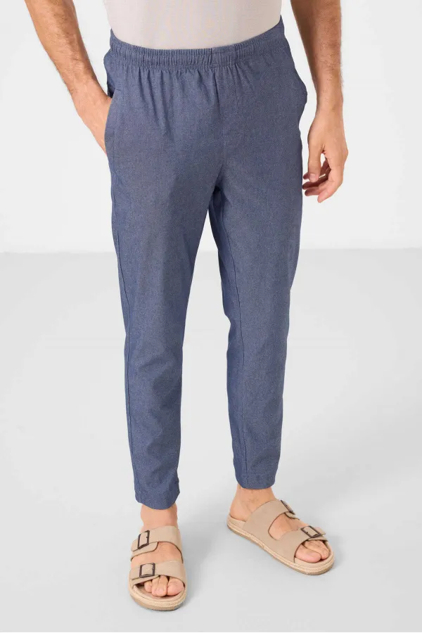 Jean chino extensible léger, coupe standard, tissé, Tommylife Wholesale, bleu marine, référence 82179