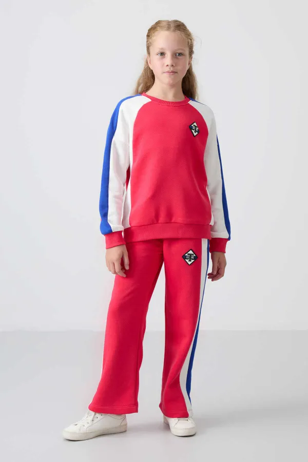 Ensemble de survêtement Tommylife Wholesale pour filles de 7 à 15 ans, col rond, coupe standard, réf. 75165 Viva Red
