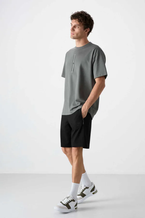 Tommylife Wholesale Standard Fit Basic Men's Shorts 81136 Black