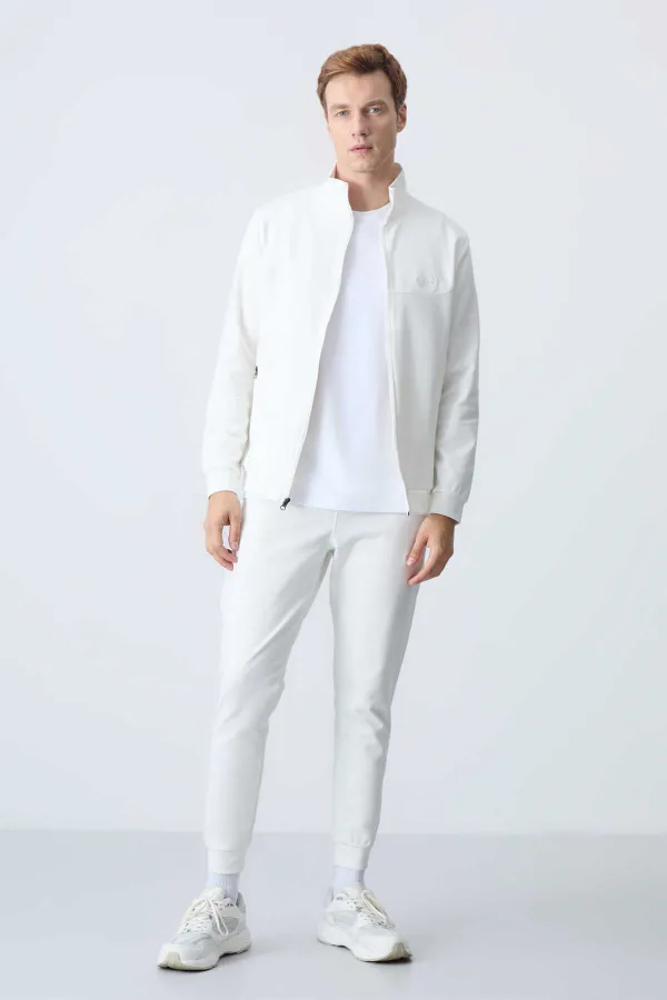 Tommylife Toptan Hugo Rahat Kalıp Jogger Erkek Eşofman Takım 85198 Ekru