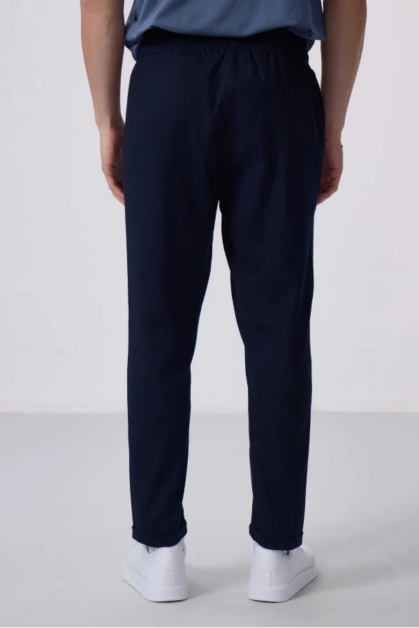 Tommylife Toptan Standart Fit Dokuma Hafif Esnek Chino Pantolon 82175 Lacivert
