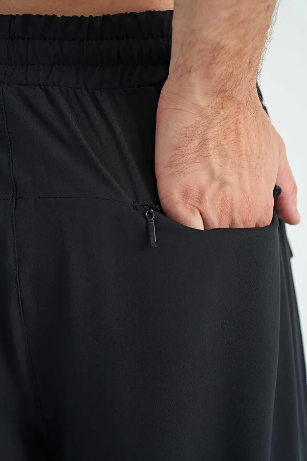 Tommylife Toptan Standart Kalıp Aktif Spor Erkek Kapri 83096 Siyah