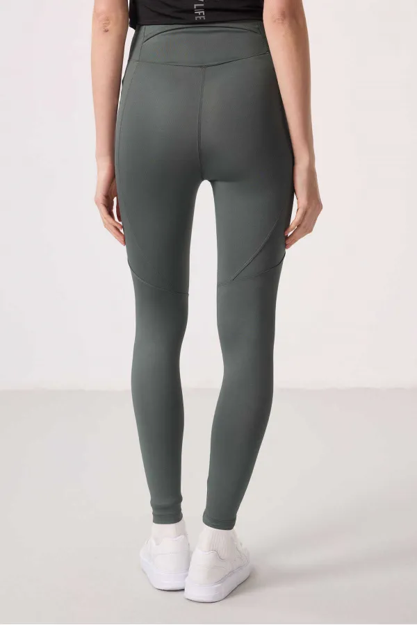 Leggings de performance extensibles en polyester Tommylife Wholesale pour femmes - 94666 Kaki