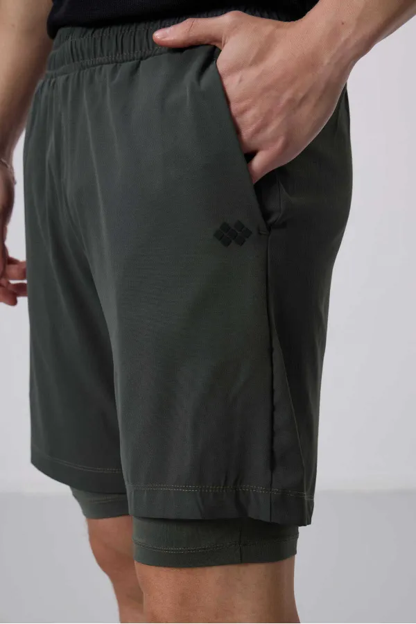 Collants et shorts Tommylife en polyester à motif standard pour homme, vente en gros, 81287 kaki