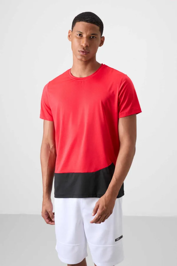 Tommylife Wholesale Crew Neck Standard Fit Active Sport Men's T-Shirt 88383 Red