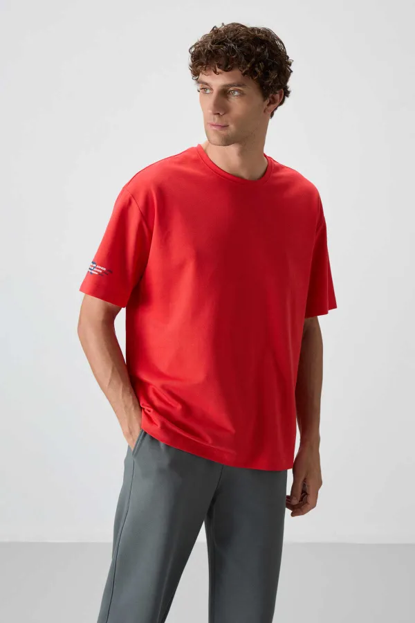 Tommylife Toptan O Yaka Oversize Baskılı Erkek T-Shirt 88369 Fiesta