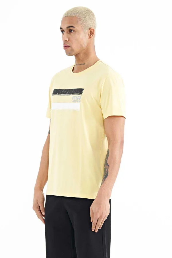 Tommylife Wholesale Donald Trump Crew Neck Standard Fit Printed Men's T-Shirt 88217 Yellow