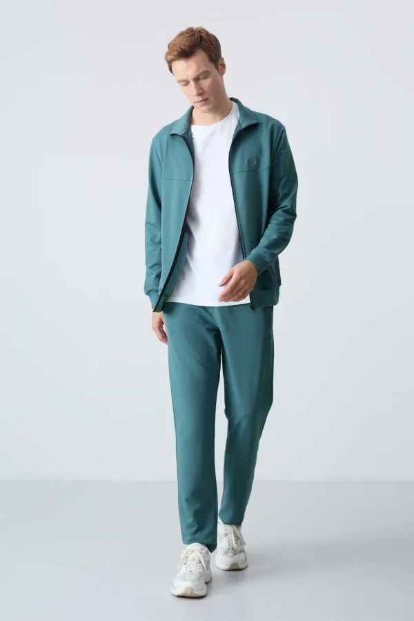 Ensemble de survêtement Tommylife Wholesale Relaxed Fit Basic pour homme, vert forêt, réf. 85260