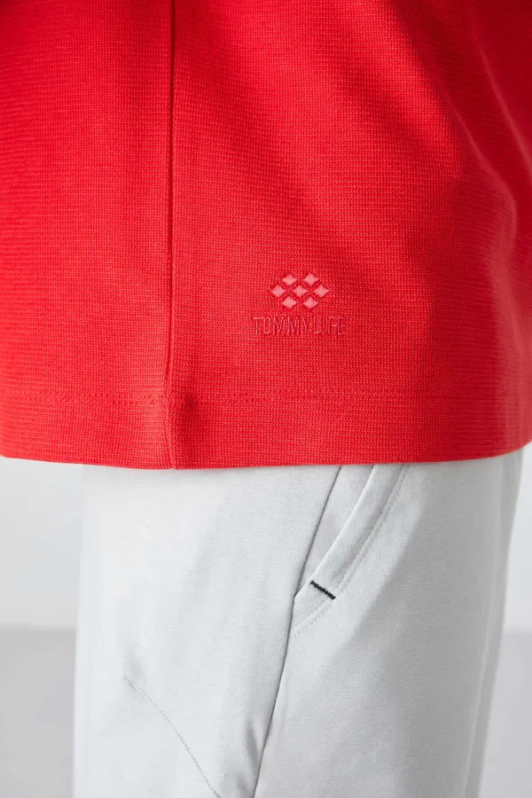 Tommylife Toptan Kapüşonlu Oversize Basic Erkek T-Shirt 88335 Fiesta