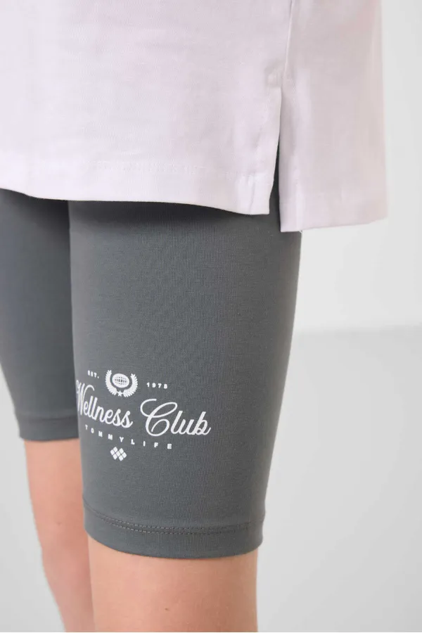 KIZ GARSON TAYT TAKIM T-SHIRT/KISA TAYT Beyaz/Haki