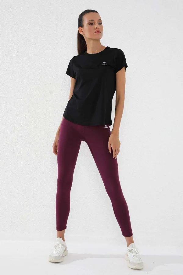 Tommylife Wholesale Black Basic Short Sleeve Standard Fit O Neck Women's T-Shirt - 97144