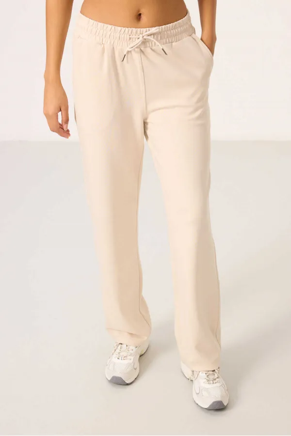 Ensemble tunique de survêtement oversize à capuche et texture douce Tommylife pour femme - 95348 Beige