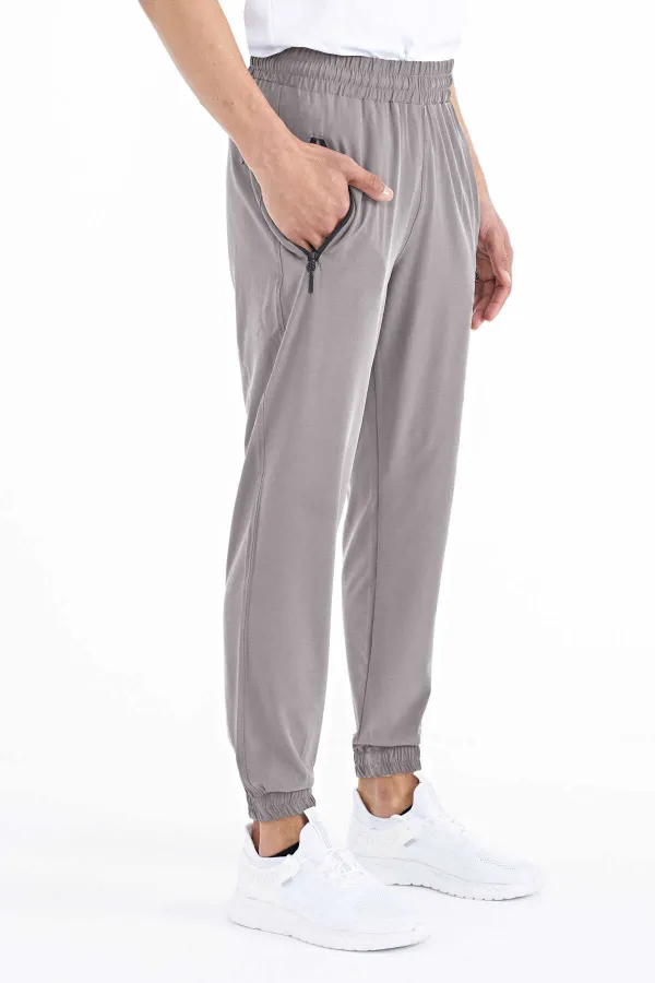 Pantalon de survêtement basique pour homme Tommylife Wholesale avec poches, cordon de serrage, coupe confortable et ourlet élastiqué - 84826