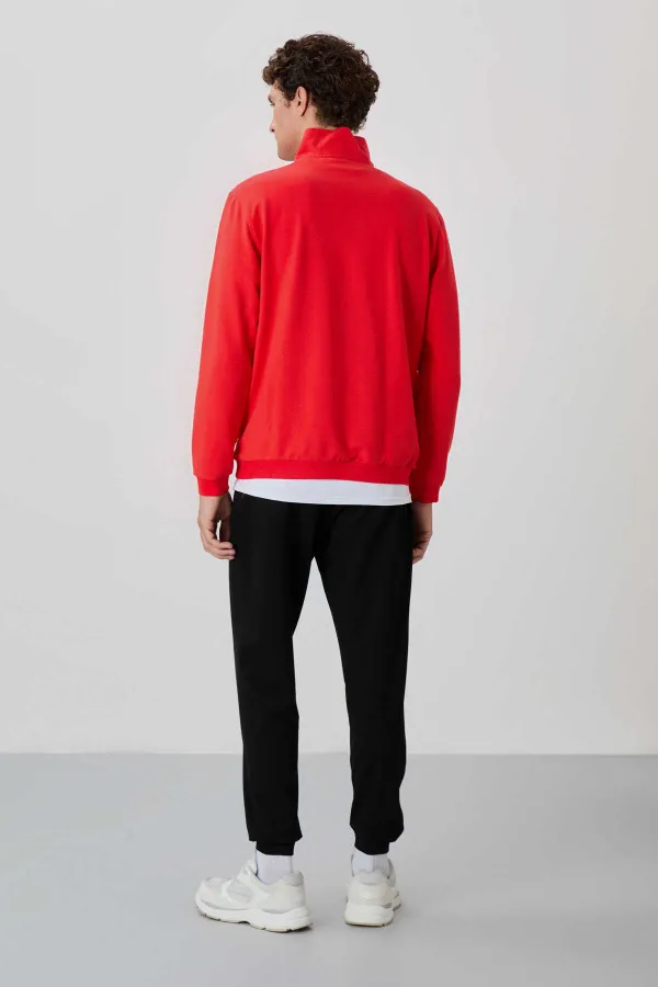 Tommylife Toptan Herbert Standart Kalıp Dik Yaka Erkek Eşofman Takım 85233 Fiesta - Siyah