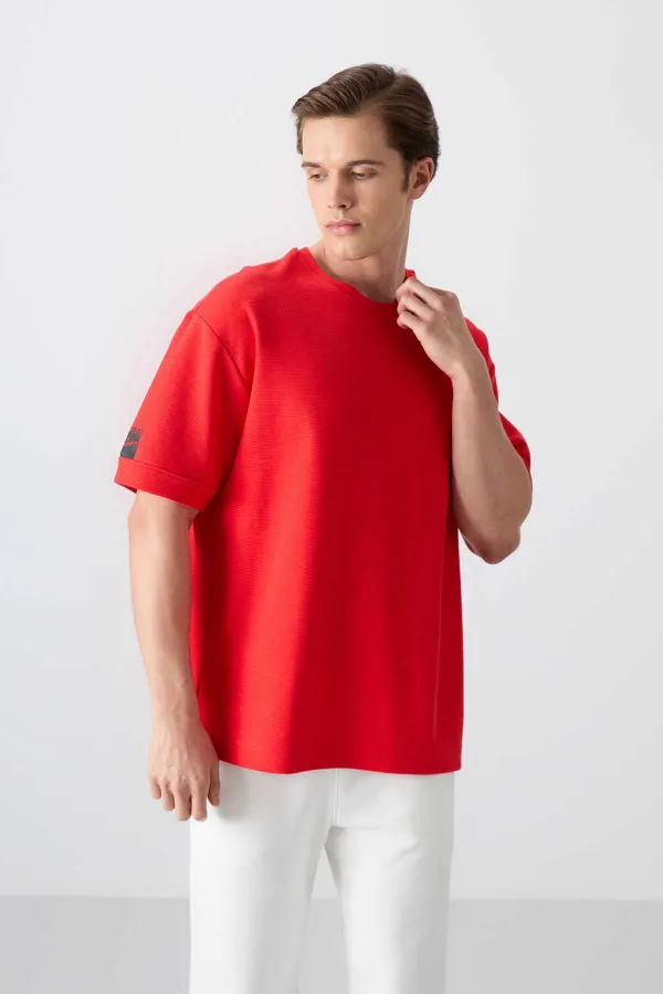 Tommylife Toptan O Yaka Oversize Basic Erkek T-Shirt 88339 Fiesta