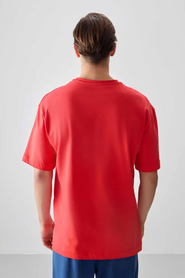 Tommylife Toptan O Yaka Oversize Baskılı Erkek T-Shirt 88358 Fiesta