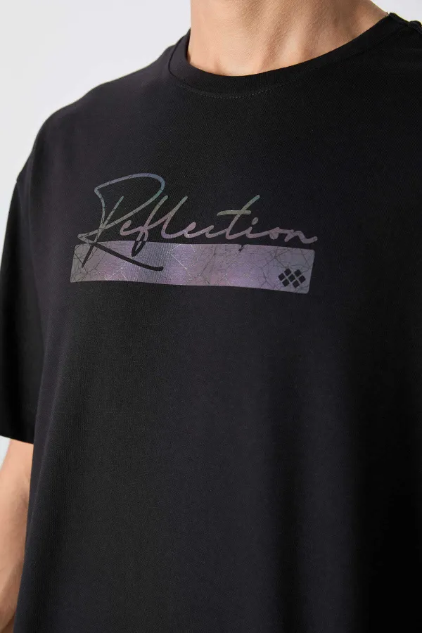 Tommylife Toptan O Yaka Oversize Baskılı Erkek T-Shirt 88334 Siyah