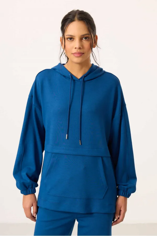 Ensemble tunique de survêtement oversize à capuche et texture douce Tommylife pour femme - 95348 Parliament