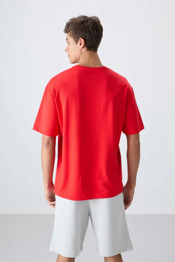 Tommylife Toptan O Yaka Oversize Baskılı Erkek T-Shirt 88331 Fiesta