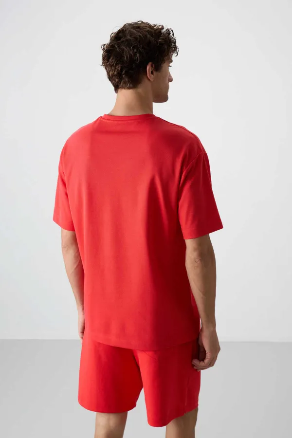 Tommylife Toptan O Yaka Oversize Baskılı Erkek T-Shirt 88368 Fiesta