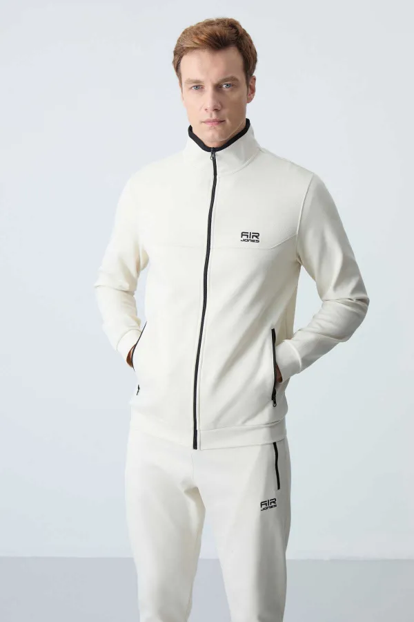 Tommylife Toptan Hugo Rahat Kalıp Jogger Erkek Eşofman Takım 85198 Bej