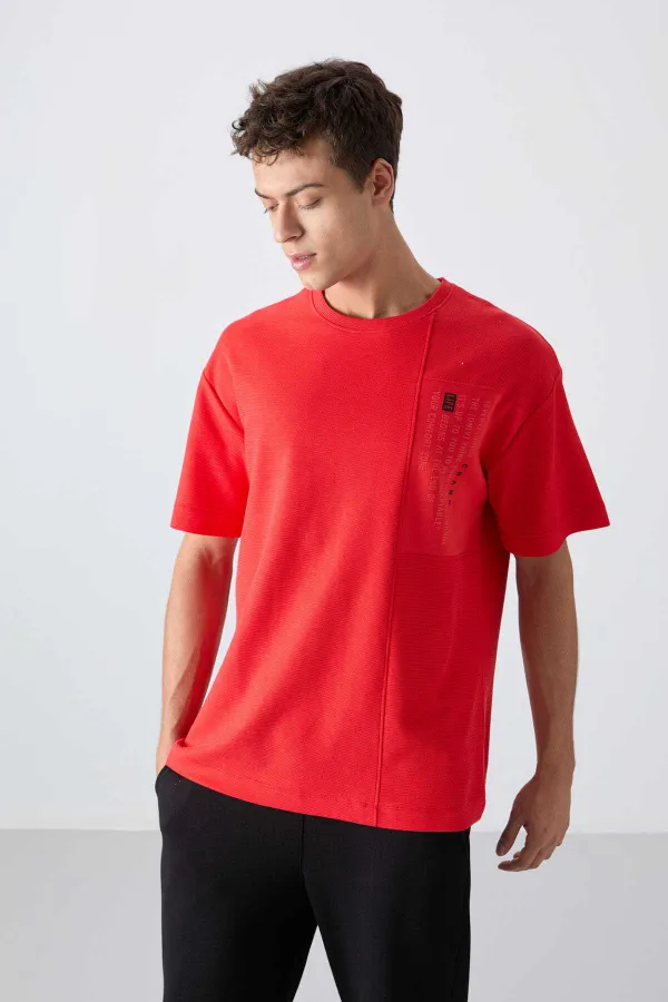 Tommylife Toptan O Yaka Oversize Baskılı Erkek T-Shirt 88338 Fiesta