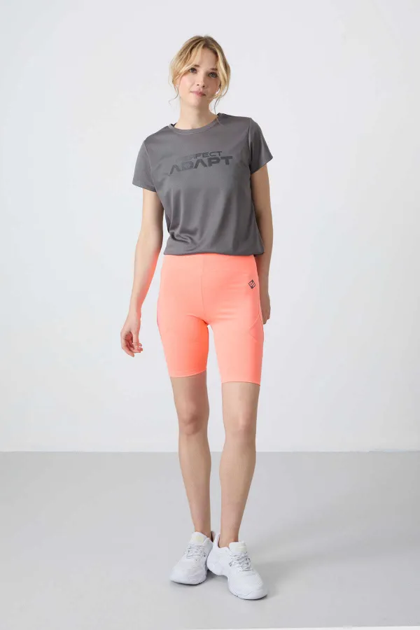 Tommylife Wholesale High Waist Biker Women's Leggings 91013 Baby Pink