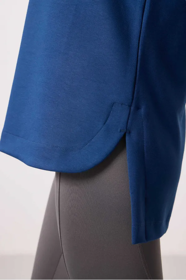 Tommylife Toptan Yumuşak Dokulu O Yaka Rahat Form Kadın Tunik Sweatshirt - 97305 Parlament