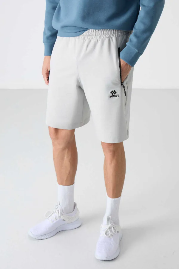 Short basique Tommylife pour homme, coupe standard, référence 81136, couleur pierre.