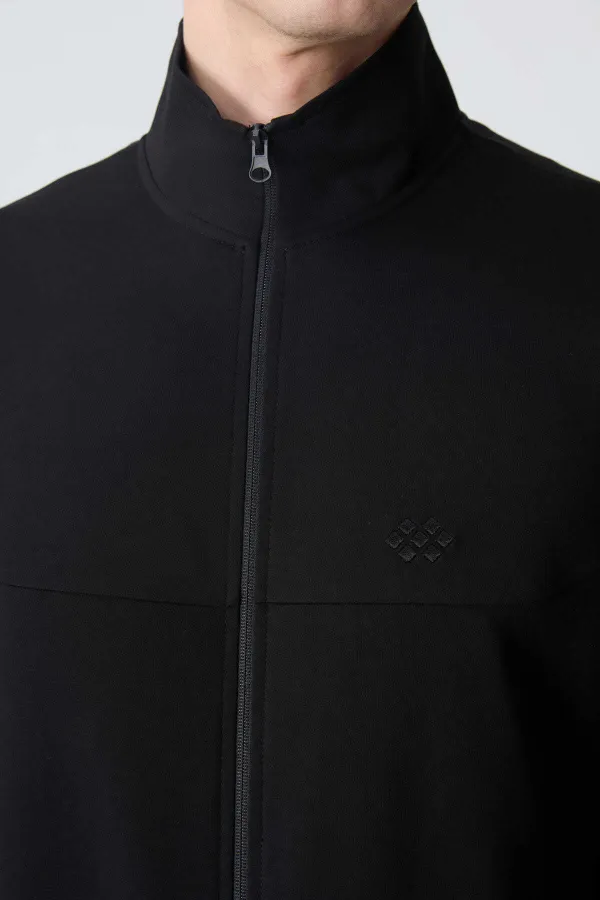 Tommylife Wholesale Casual Fit Basic Men's Tracksuit Set 85260 Black