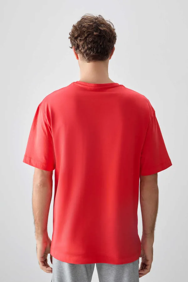 Tommylife Wholesale Crew Neck Oversize Printed Men's T-Shirt 88354 Fiesta