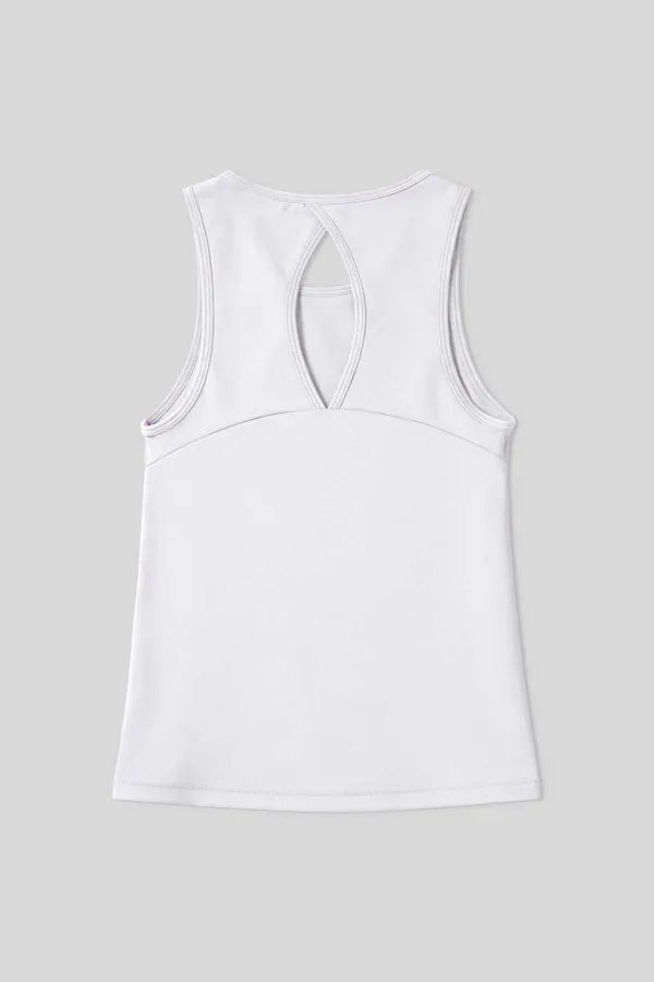 Débardeur de sport blanc Tommylife pour femme, coupe standard, dos croisé - 97296