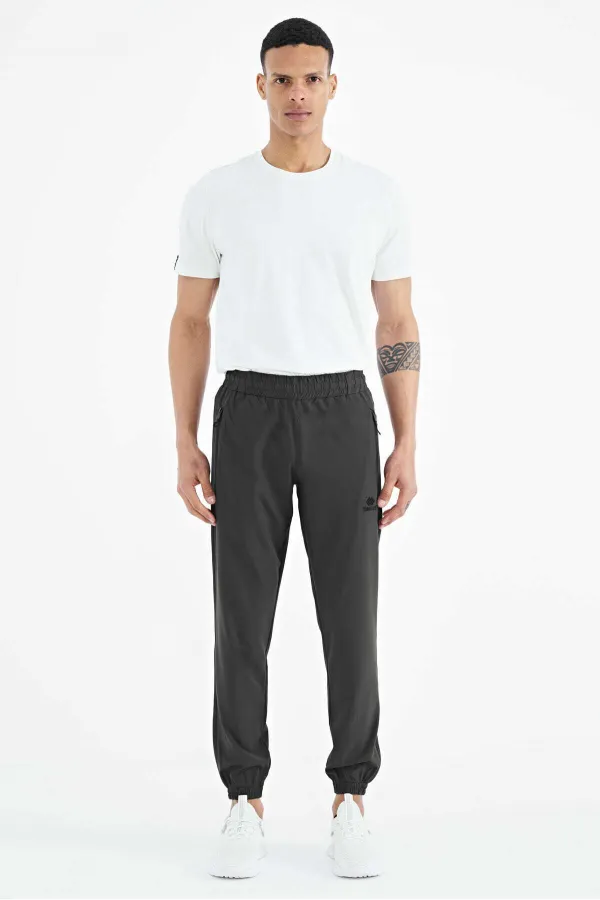 Tommylife Wholesale Khaki Men's Basic Sweatpants with Pockets, Drawstring, Comfortable Fit, Elasticated Hem - 84826