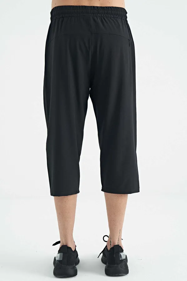 Tommylife Toptan Standart Kalıp Aktif Spor Erkek Kapri 83096 Siyah