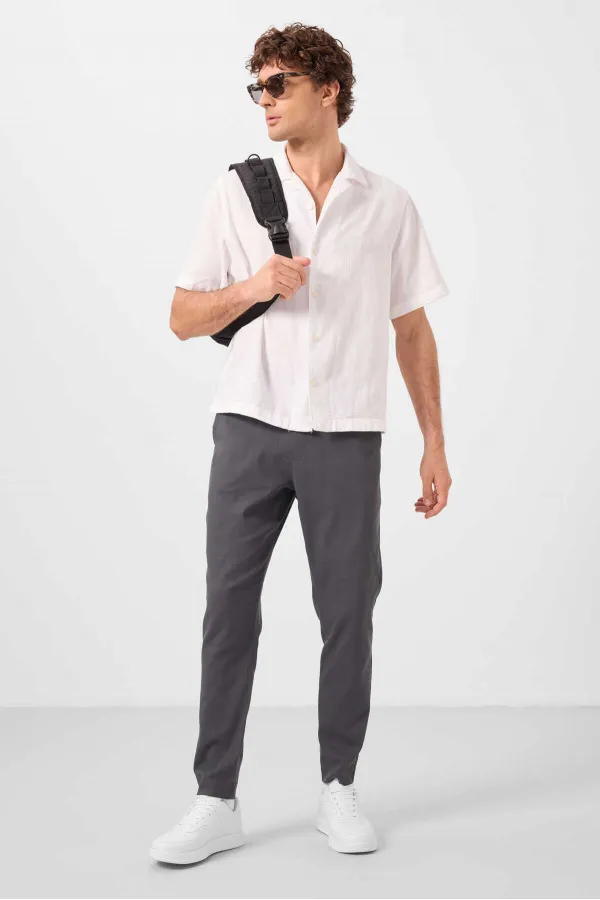 Pantalon chino extensible léger, coupe standard, tissé, Tommylife Wholesale, pour homme, référence 82177, couleur anthracite